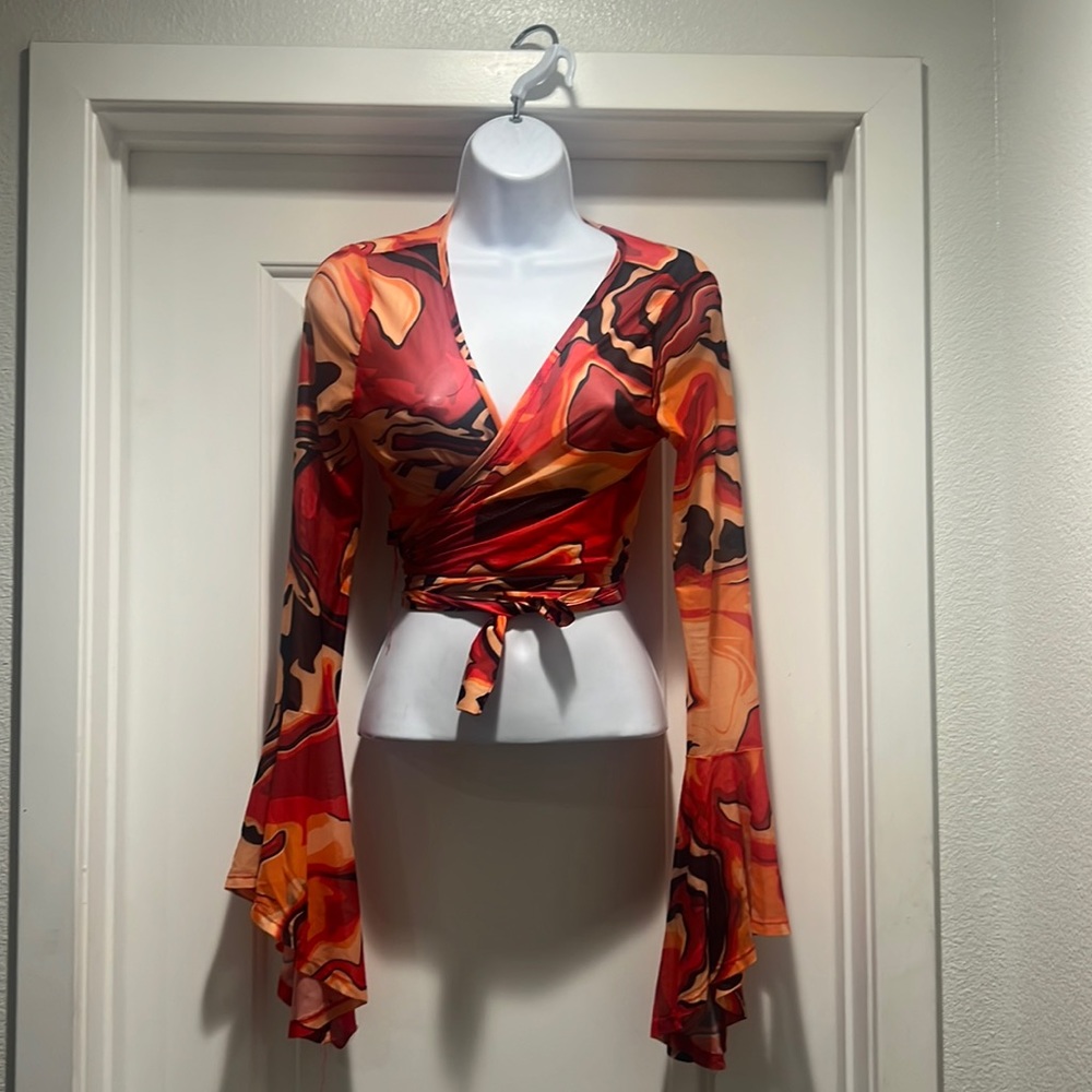 Retro Wrap Top